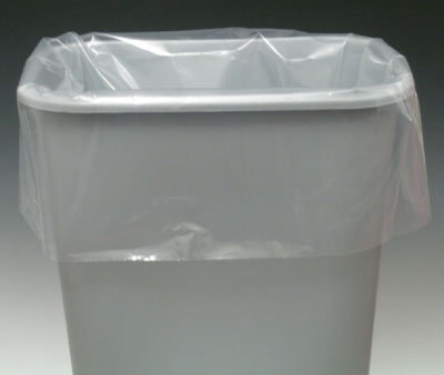 NAPS Polybag - High Density Poly Trash Liners/Bags with MicrobanÂ® - Clear  - 20 x 22, 6 Micron