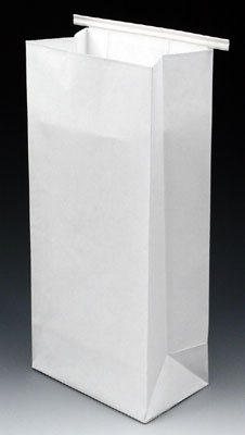 School Smart Paper Bag, Flat Bottom, 7 x 13 Inches, White, Pack of 50