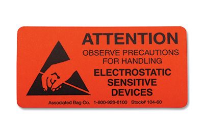 3 X 1 2 Fluorescent Red Anti Static Warning Label Esd Message Located On Catalog Page 81