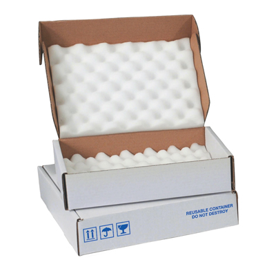 12 x 8 x 2-3/4 Foam-Lined Corrugated Mailer - White (200-lb. Test / 32-lb.  ECT)