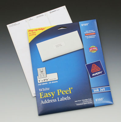 4 x 2 avery easy peel inkjet printer sheet labels no 8163