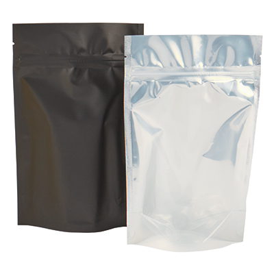 One Pound Barrier Bags Stand Up Zipper Pouches - Clear Black bag