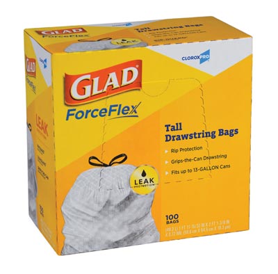 FLEX-O-BAG Trash Can Liners and Contractor Bags, 13 gal, 1.25 mil, 24 in X  30 in, White, Extra-Strong Tall Kitchen Bag