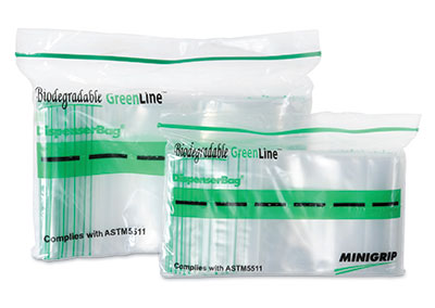 MiniGrip GreenLine 4x6 Plastic Zip Bags